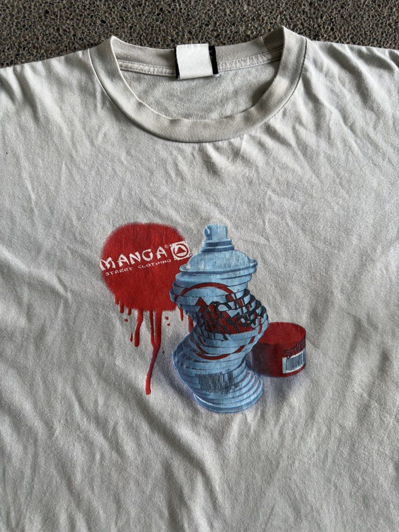 Manga Streetwear Tee (Category: Tshirts & Polo Shirts ) located in Baguio. Submitted by deadshirtph (Listing ID 1435685103, Image 3). Description: Good condition Width 22” Length 27” Color rate: 8/10 Issue/s: stains (back) 📌 Already washed 📌 Manage your expectations (some issues may not be seen or indicated) 💰 MOP: Gcash 🇵🇭 MOD: J&T (can do nationwide shipping) 📌 Buyer will shoulder shipping fee 📍 if from Baguio: drop off FEEL FREE TO CHEC