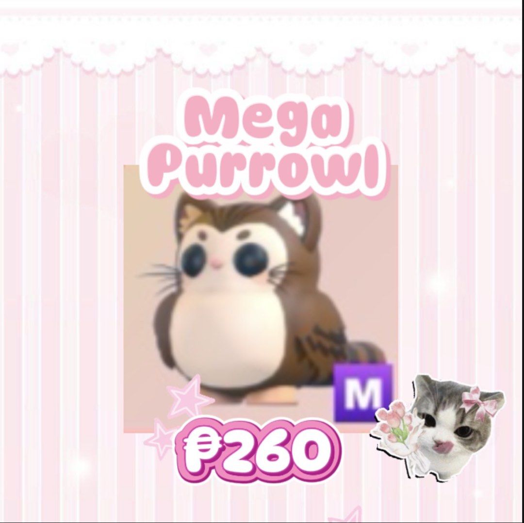 Mega Purrowl Adopt Me (Category: In-Game Products) located in Caloocan City. Submitted by xylaadmfs (Listing ID 1435582833, Image 1). Description: pm for more info!💕.