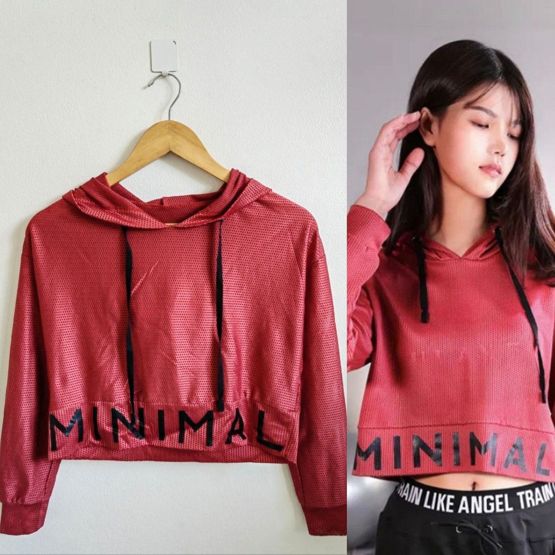 "MINIMAL" Red Mesh Crop Hoodie (Category: Activewear) located in Manila. Submitted by closetbyandy (Listing ID 1435713966, Image 1). Description: ✨please READ before making an inquiry and placing your order(s) to avoid misunderstanding 📍I will not entertain inquiries or orders from accounts with a history of negative reviews (buyer or seller). This policy protects both my shop's reputation and my experience as a seller. 📍Offer only if you inten