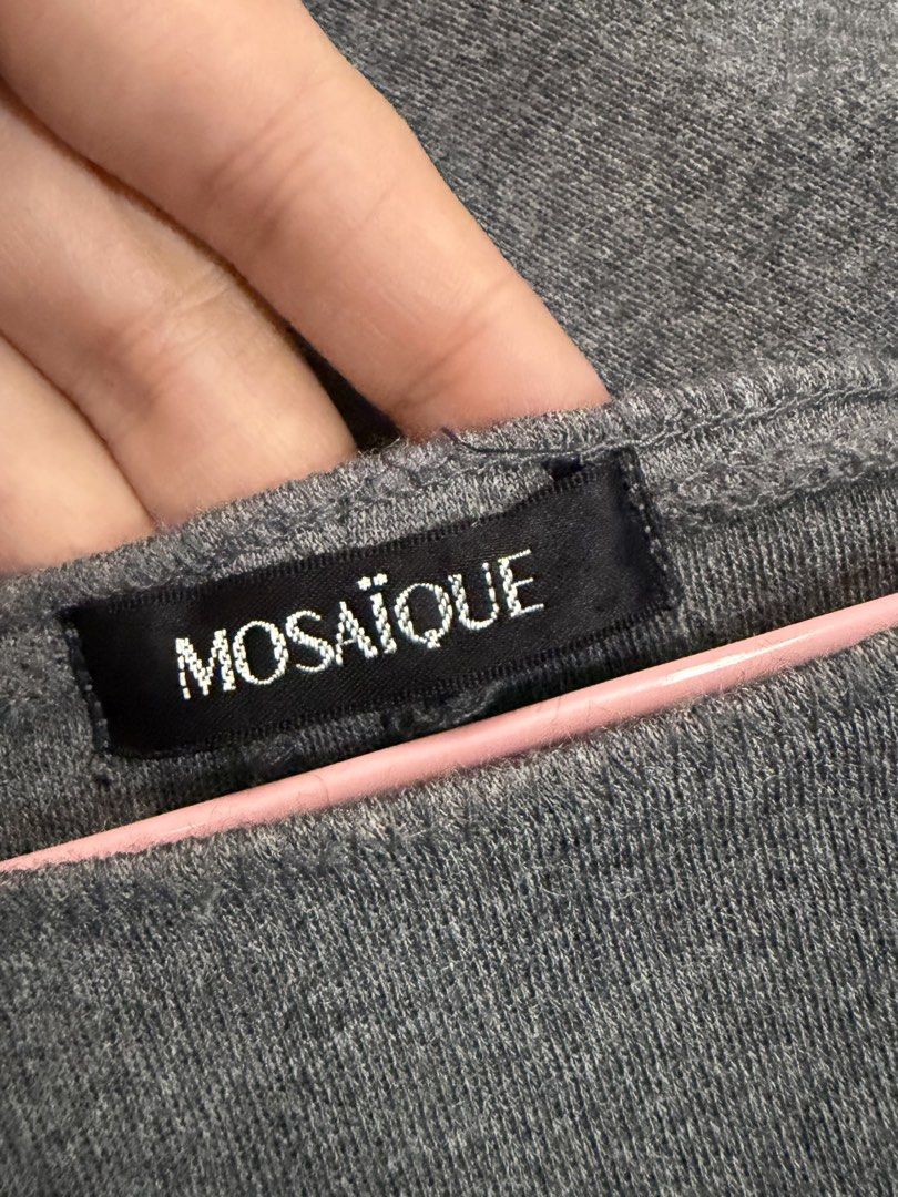 Mosaïque Gray Dress (Category: Dresses) located in Apalit. Submitted by ic_declutter (Listing ID 1435594254, Image 3). Description: - Gray Mosaïque dress - Boat neck design - Features three-quarter sleeves - Fitted silhouette - Diagonal seam detail - Made of comfortable, stretchy fabric - Suitable for various occasions.
