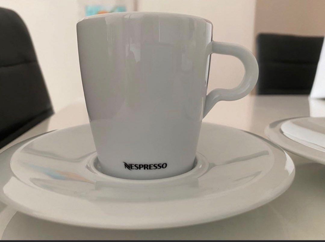 Nespresso Espresso Cups and Saucers by Set (2sizes, 2 sets)
