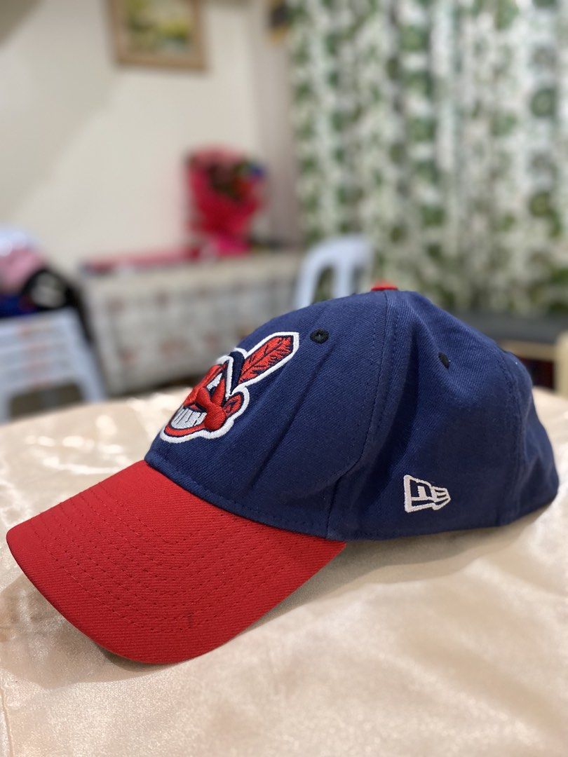 New Era Cleveland Indians Cap (Category: Caps & Hats) located in Koronadal. Submitted by jeankeeper (Listing ID 1435643525, Image 2). Description: Cleveland Indians Cap Color: Red brim and navy blue crown Color rate: 10/10 Size: S-M on tags but real fit L-XL - Material: Wool, acrylic, and spandex Complete tags and Legit💯 Dm fore more info📥 .
