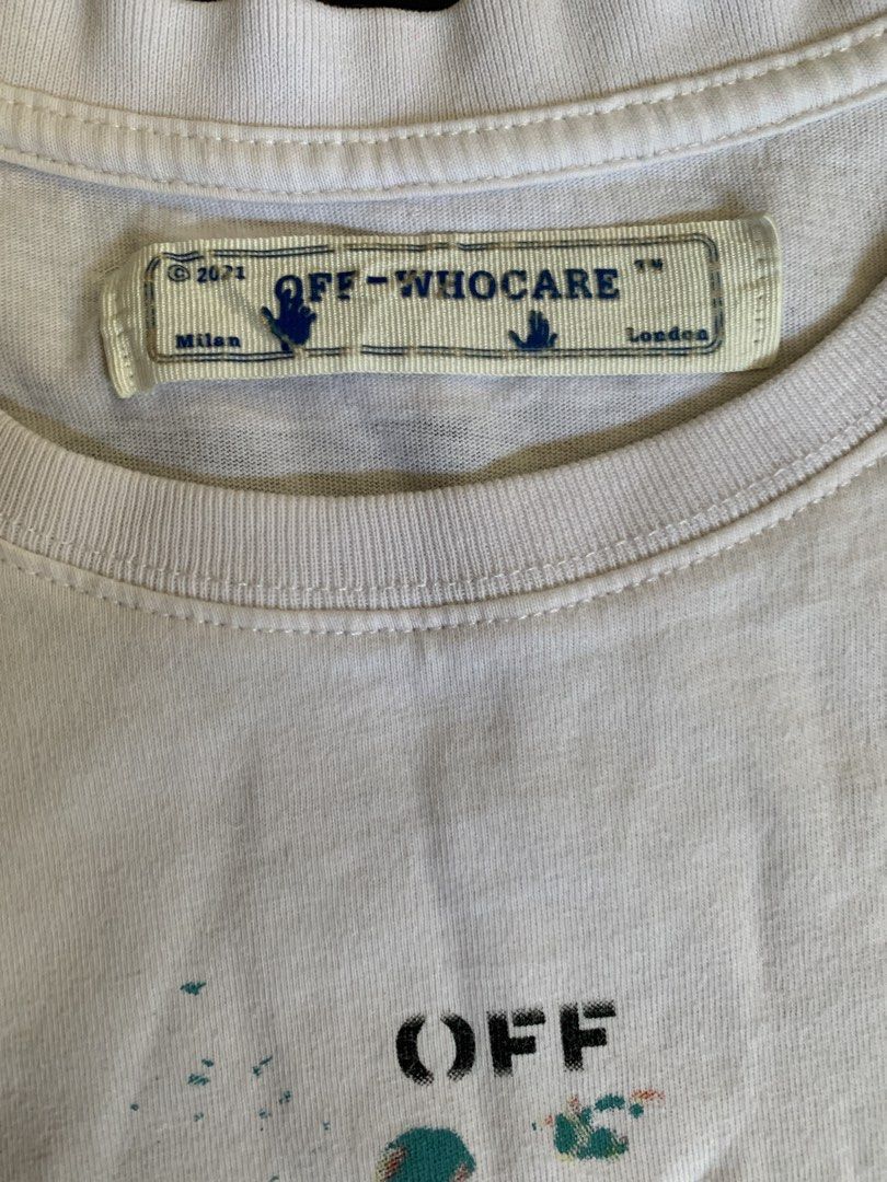 Off-White Paint Splatter T-shirt XS (Category: Tshirts & Polo Shirts ) located in Baguio. Submitted by brix6699 (Listing ID 1435606827, Image 3). Description: - Off-White T-shirt with paint splatter design - Features the iconic arrow logo on the back - "OFF" print on the front - Crew neck and short sleeves - Made from 100% cotton - Size: XS -no issues - Dimensions Length 25.5 inches Width 19.5 inches.
