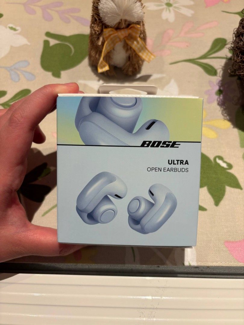 Original Bose Ultra Open Earbuds (Category: Earphones) located in Antipolo. Submitted by fueledbycoffee (Listing ID 1435579162, Image 1). Description: Bose Ultra Open Earbuds – Moonstone Blue (Brand new & sealed) A premium take on open-ear listening—these Bose Ultra Open Earbuds deliver immersive, high-quality sound while keeping you fully aware of your surroundings. Designed with a sleek clip-on fit, they sit comfortably on your ears without sea