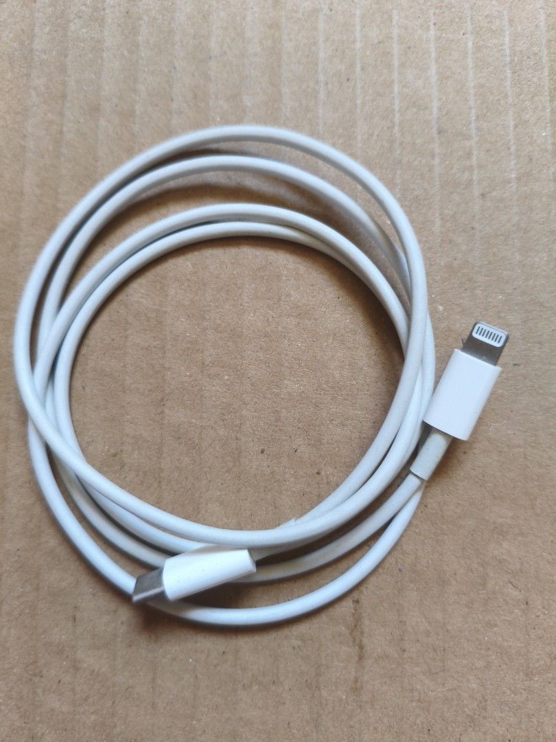 Original iPhone Charging Cable Lighting Cable and Type C (Category: Chargers & Cables) located in Pasig City. Submitted by coolphoenix-29ac (Listing ID 1435552055, Image 1). Description: never used.