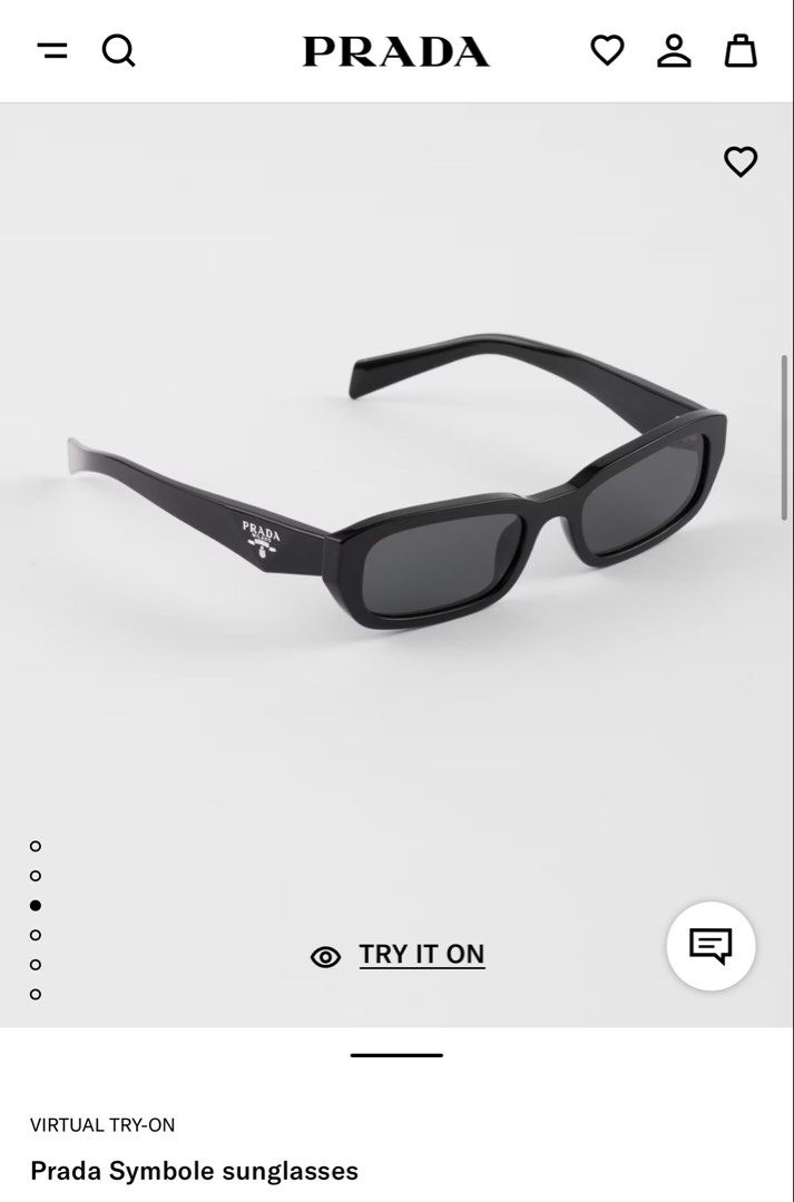 ⚜️Prada sunglass 🕶️ (Category: Luxury Accessories) located in Makati City. Submitted by 90sangel (Listing ID 1435678190, Image 3). Description: •Item: Prada Sunglass 🕶️ •Size: Standard fit Lens-nose-temple measurement: 53-19-145 mm •Condition: As New Acetate frame front - Color: Black Frame compatible with graduated lenses 100% UVA / UVB protection *2 stocks available - different packaging. - prada blue 12k - prada white 9k.