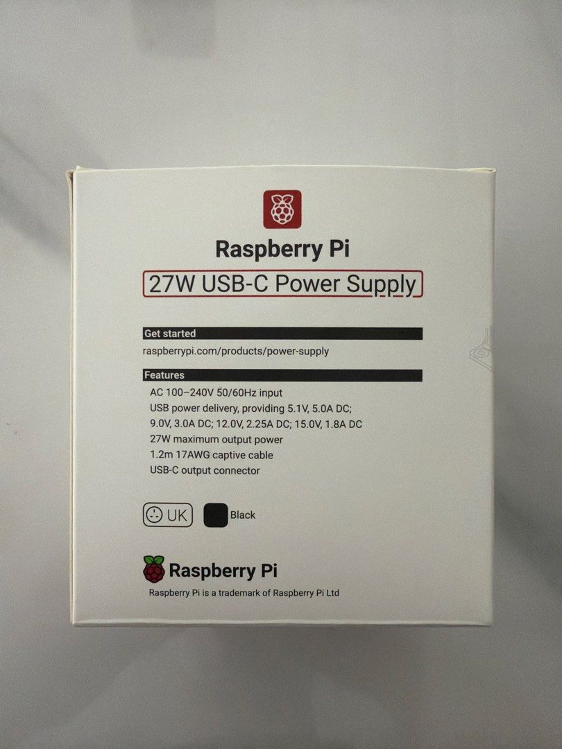 Raspberry Pi 27W USB-C Power Supply443231850548449281