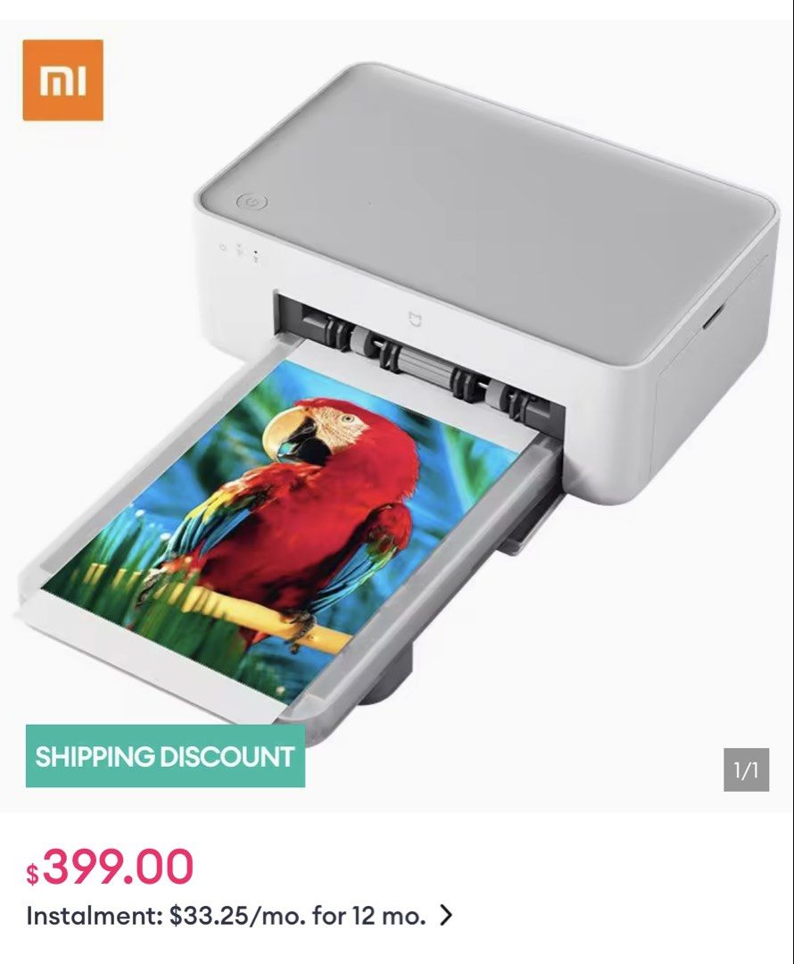 (RP $399 )Xiaomi Mi Portable Photo Printer+paper