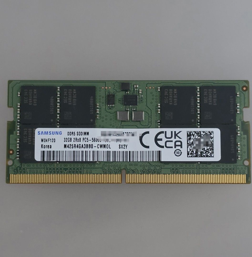 Samsung 32GB DDR5 SODIMM RAM 5600mhz