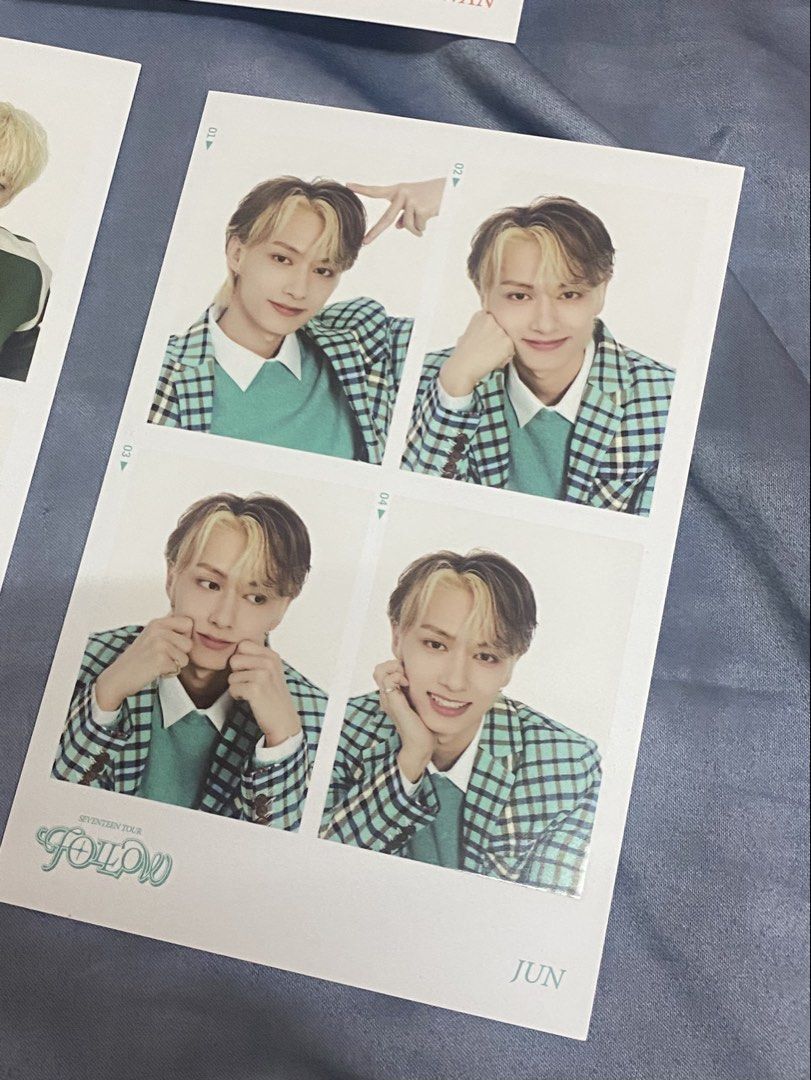 Seventeen Follow Tour 4 Cuts (Category: K-Wave Merchandise) located in Lucena. Submitted by totaldeclutter (Listing ID 1435622188, Image 3). Description: - Official 4 cut photos from Seventeen's Follow Tour. - Featuring Hoshi, Seungkwan, Vernon, Dino, and Jun. - Perfect for Carats! 120 each (minimum of 2) take all for 499 sf is 65 pf is 20 .