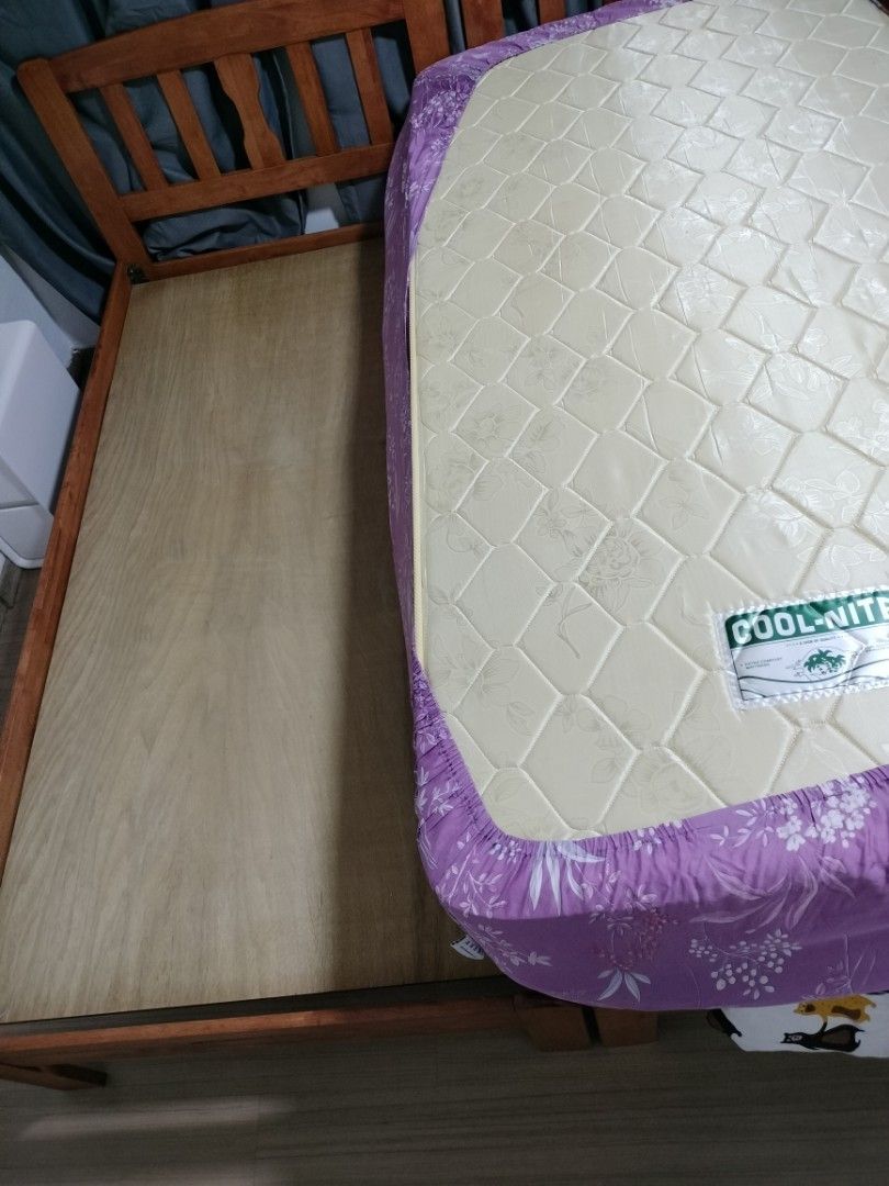 Single Solid Wooden Bed Frame - good condition442904680019404802