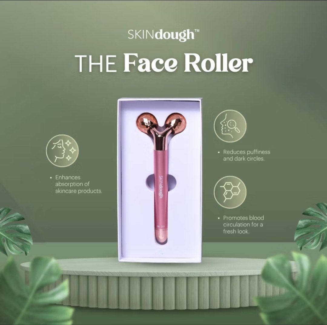SKINdough Face Massage Roller (Category: Face Care) located in Pasig City. Submitted by cacishop (Listing ID 1435625667, Image 1). Description: Rose Gold No box AA Battery.