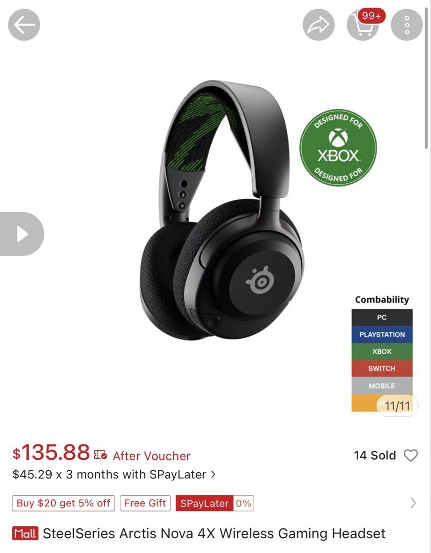 SteelSeries Arctis Nova 4X Wireless Gaming Headset444078484420700166