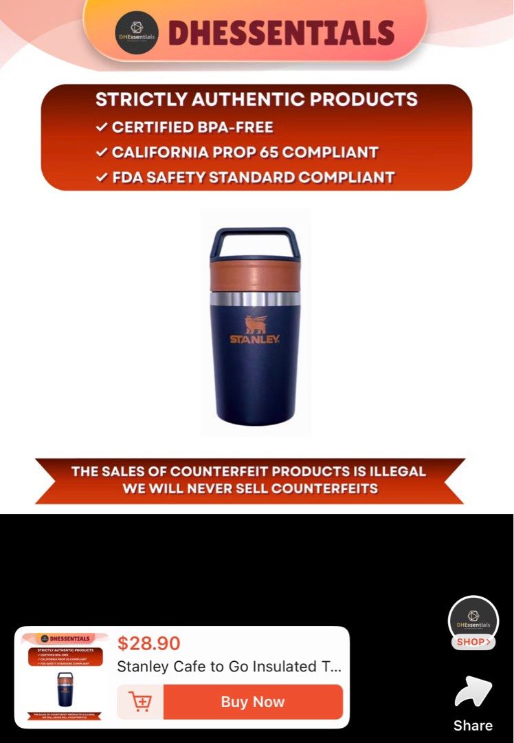 [STRICTLY AUTHENTIC] Stanley Café To Go Mug 8 Oz | Twilight |