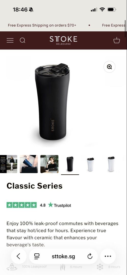 Sttoke Classic Series Reusable Ceramic Cup443187212038983684