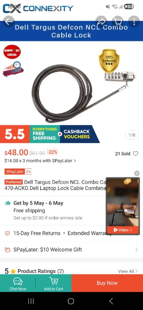 Targus Defcon NCL Combo Cable Lock443006790811658242