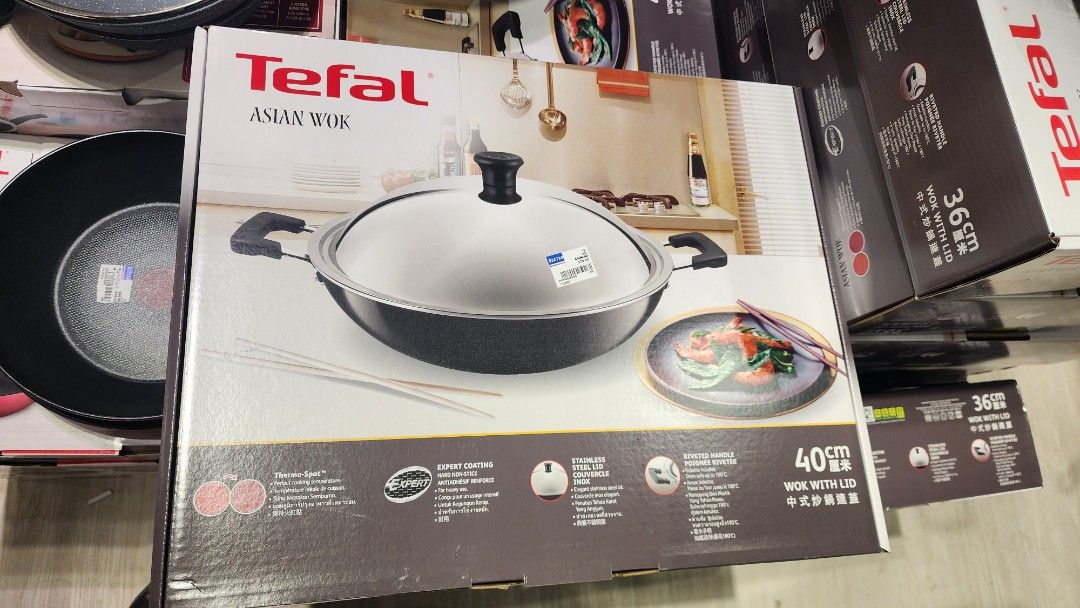 Tefal Asian Wok 40cm with Lid - Brand New