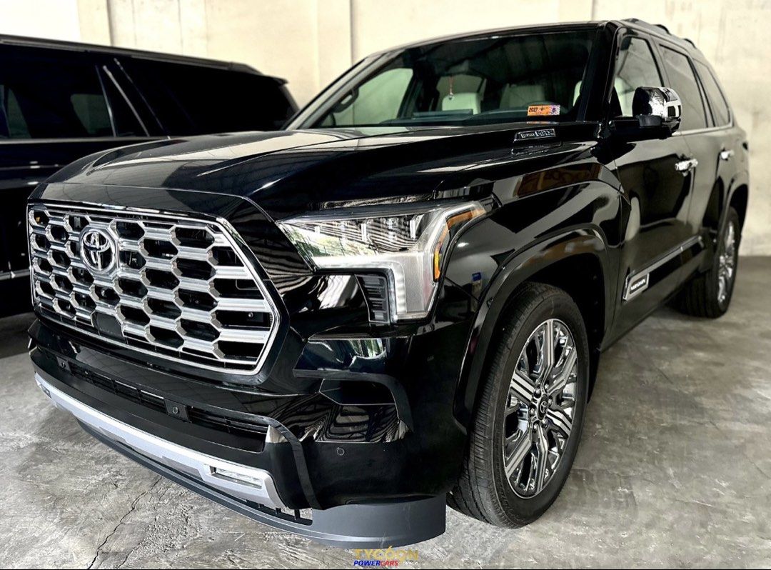 Toyota Sequoia (Category: Used Cars) located in Pasig City. Submitted by tycoon.cars (Listing ID 1435589517, Image 1). Description: TOYOTA SEQUOIA CAPSTONE HYBRID - 2026 Model - Brand New Unit - Top of the Line Variant - i-FORCEMAX Hybrid Engine - Black on White - 3.5L Twin-Turbo V6 - 22-inch Alloy Wheels We Don’t Sell Cars, We Sell Dreams. BUY•SELL•TRADE•CONSIGN•FINANCING Tycoon Powercars Autocamp #100 Ortigas Avenue, Pasig City, PH Open Daily T