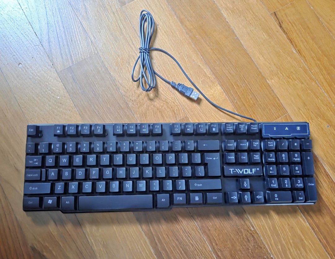 T-WOLF TF200 Rainbow Backlit Gaming Keyboard443106273663406082