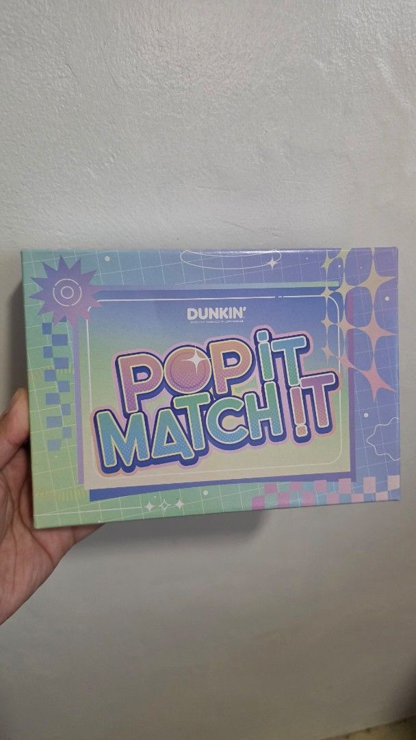 TXT x Dunkin' Pop It Match It Board Game (Category: Board Games & Puzzles) located in Pasig City. Submitted by kmfad (Listing ID 1435683916, Image 2). Description: - Dunkin' Pop It Match It board game featuring TXT - Features circular cards with images of TXT members.