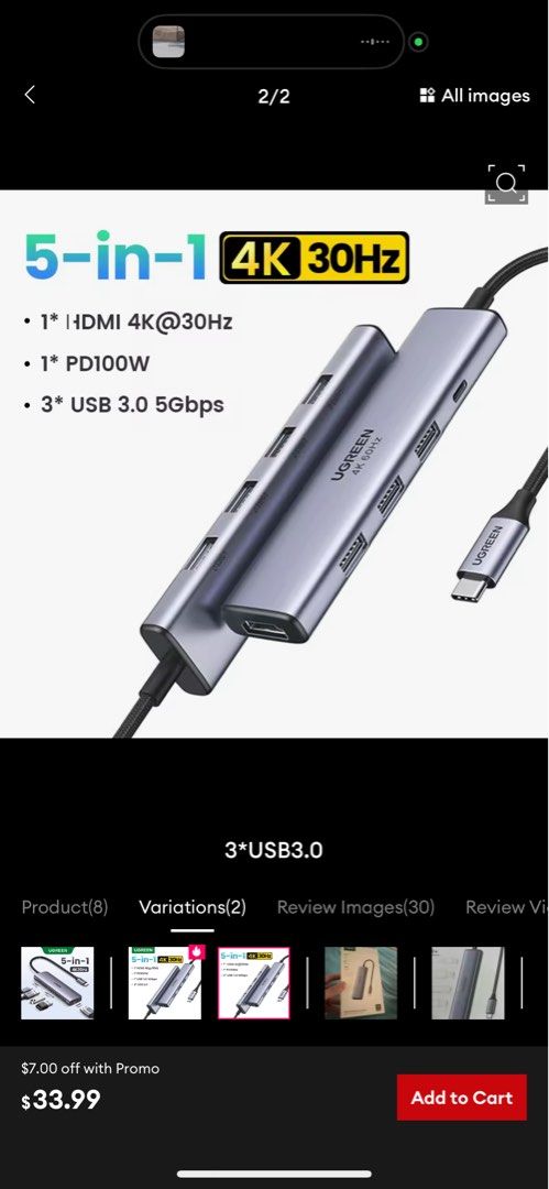 UGREEN 5-in-1 USB-C Multifunction Adapter442894971086448642