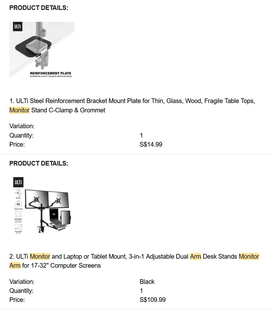 ULTI Monitor Stand Dual Arm with Laptop Stand and Steel Reinforcement Plate