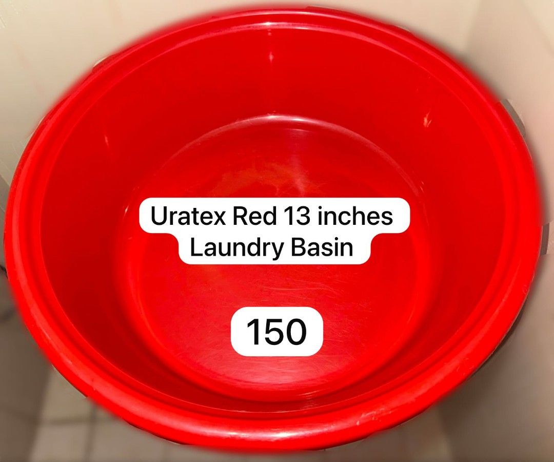 Uratex Laundry Basin (13 inches) (Category: Laundry Baskets) located in Manila. Submitted by prettyfindsss (Listing ID 1435599550, Image 1). Description: Location: Sampaloc, Manila (Near UST) QUICK SPECS: Brand: Uratex Color: Red Size: 13 inches diameter Condition: Clean and durable plastic; no cracks. 💳 PAYMENT POLICY: Payment First: Full payment via GCash, Maya, or Bank Transfer is required to secure the item. No Holds: Strictly "First to Pay,