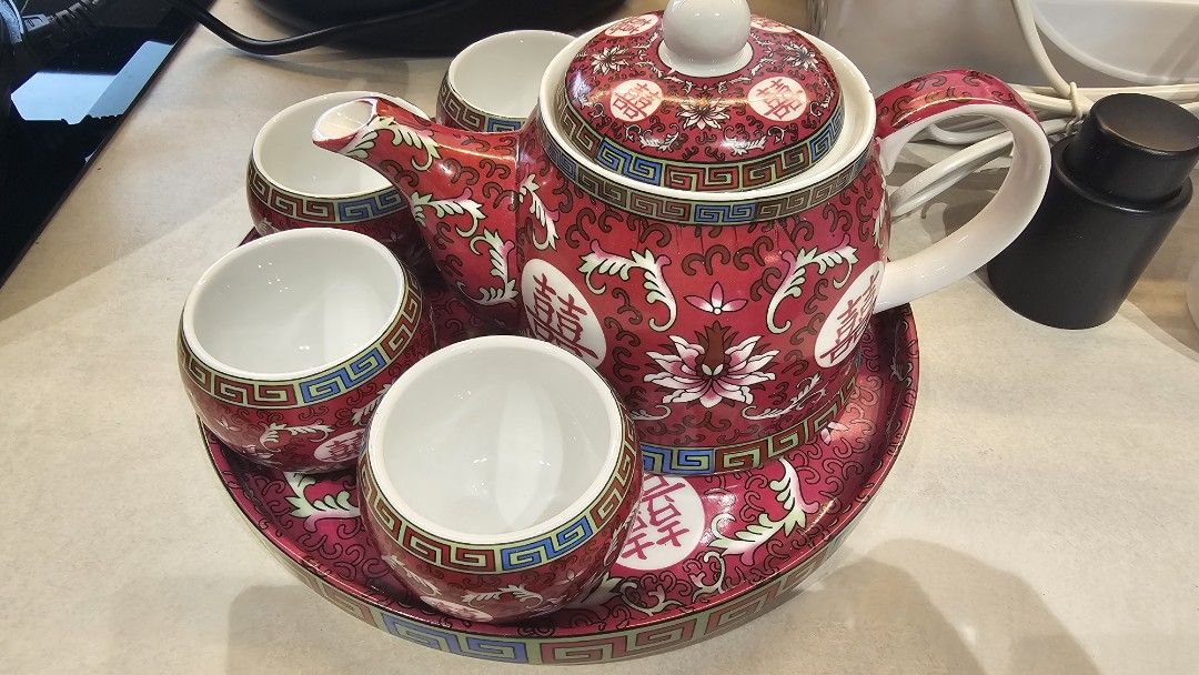 Vintage Chinese Tea Set with Tray442829041262940160