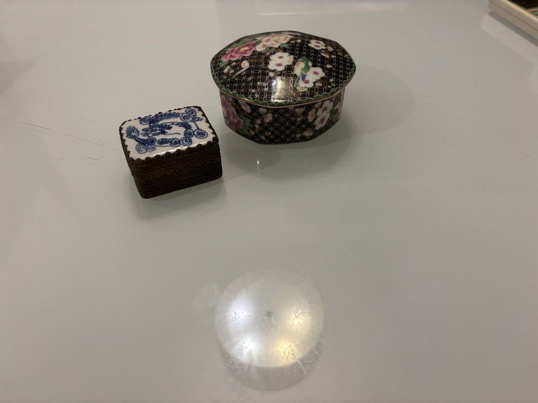 Vintage Decorative Boxes - Floral and Dragon Design