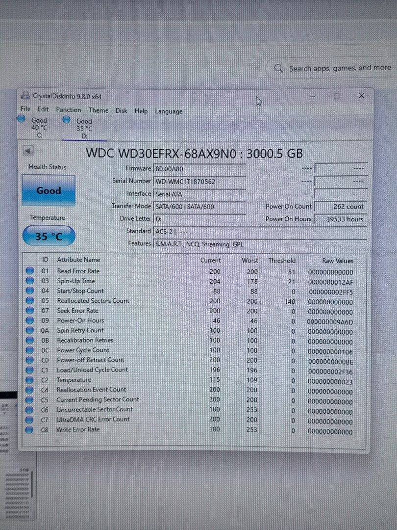WD Red NAS HDD 3TB443232736112158722