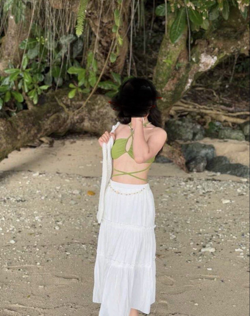 White Tiered Maxi Skirt (Category: Skirts) located in San Antonio. Submitted by lalisachu (Listing ID 1435525071, Image 1). Description: - White maxi skirt - Tiered design - Elastic waistband - Flowy and lightweight - Ideal for warm weather - Great for beach or casual wear - Easy to pair with different tops.