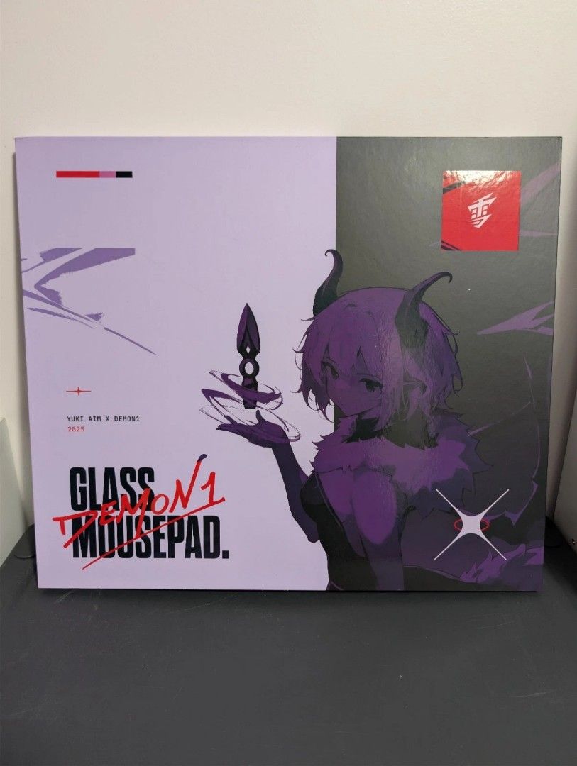Yuki Aim x Demon1 Glass Mousepad (Category: Mouse & Mousepads) located in Manila. Submitted by makyy.flips (Listing ID 1435710775, Image 3). Description: Yuki Aim Demon1 Collab Glass Mousepad Size: (490x420x2.8mm) Ultra Smooth Heat treated glass Rounded Edges Has anti-slip silicone edge Bought online from Datablitz RFS: Need money for my tuition Location: Tondo Manila.