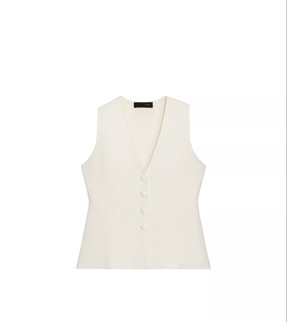 Zara Buttoned Knit Waistcoat in Cream (Category: Sleeveless) located in Bacoor. Submitted by conclaseph (Listing ID 1435523046, Image 1). Description: Brand new with tag message me for actual photos .