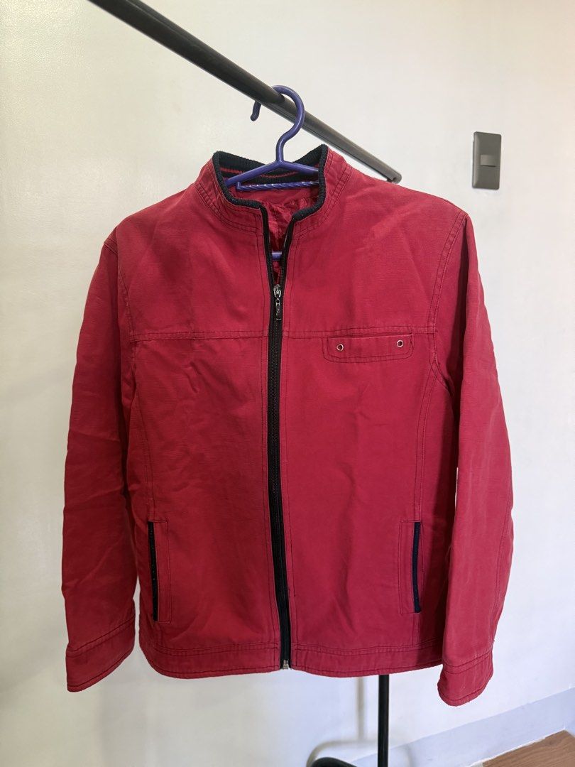 Zipped up jacket (Category: Coats, Jackets and Outerwear) located in Caloocan City. Submitted by aneeeee_ (Listing ID 1435524555, Image 2). Description: Denim material Size: Small-Medium .