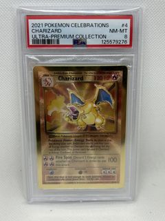 pokemon celebrations gold metal charizard card 4/102 ultra premium collection Pokemon Charizard 4/102 Pokemon 2021 Celebrations Ultra Premium Collec