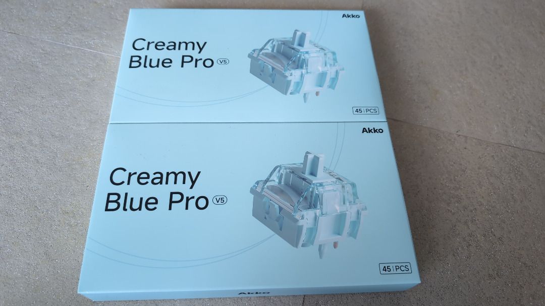 Akko Creamy Blue Pro V3 Switches (Category: Computer Keyboard) located in Baliuag. Submitted by silverowl_276a42 (Listing ID 1438973248, Image 1). Description: - Tactile - Two boxes of Akko Creamy Blue Pro V3 switches - 45 switches per box - Light blue color - Brand new.