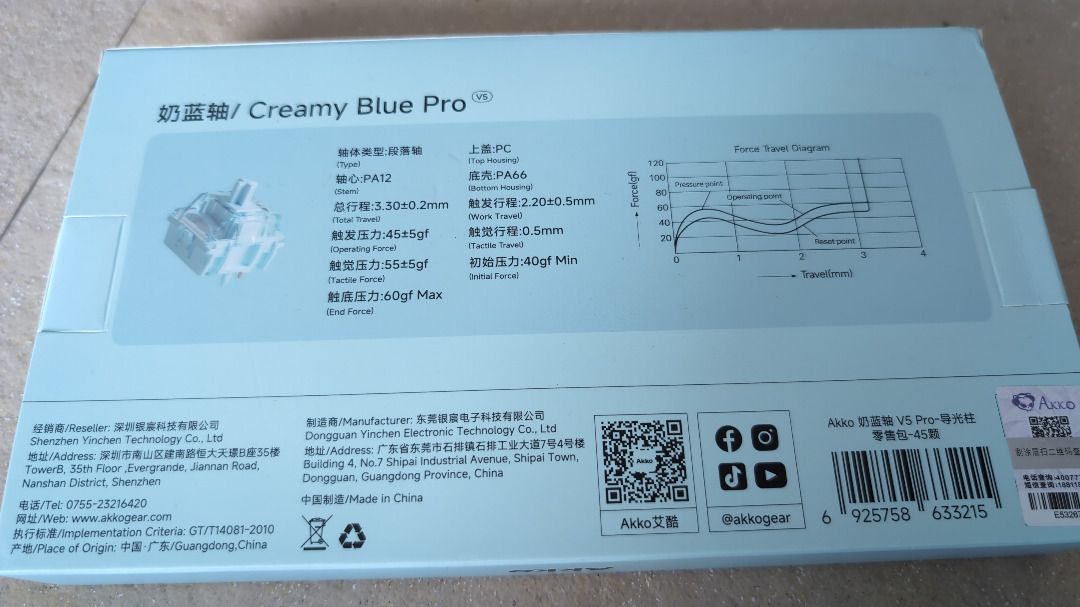 Akko Creamy Blue Pro V3 Switches (Category: Computer Keyboard) located in Baliuag. Submitted by silverowl_276a42 (Listing ID 1438973248, Image 3). Description: - Tactile - Two boxes of Akko Creamy Blue Pro V3 switches - 45 switches per box - Light blue color - Brand new.