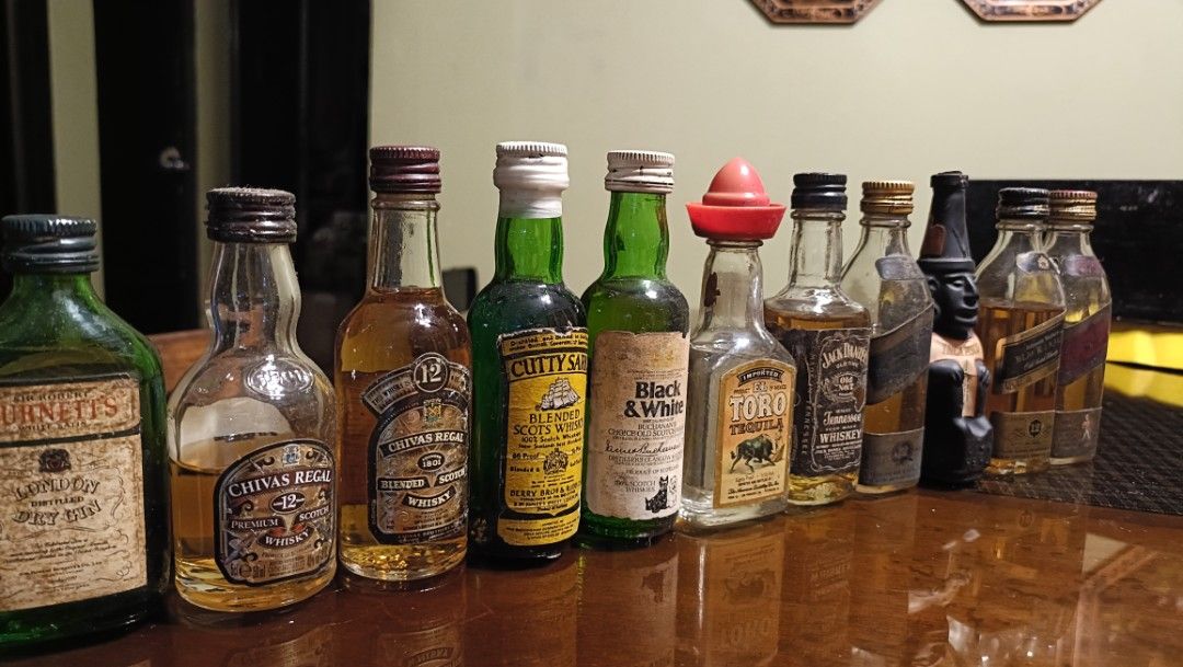 Assorted Miniature Liquor Bottles (Category: Vintage Collectibles) located in Quezon City. Submitted by jpaulmateo08 (Listing ID 1438998466, Image 2). Description: For display purpose only! as is, medyo madumi kasi nakatambak. for take all po and no haggling na po..