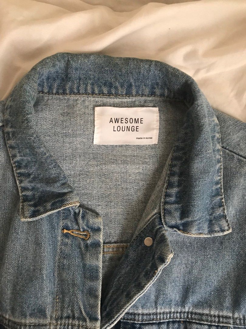 Awesome Lounge Distressed Denim Jacket Light Washed (Category: Coats, Jackets and Outerwear) located in Santa Rosa. Submitted by bgcoded (Listing ID 1439067516, Image 2). Description: quality is still 10/10. made in korea. length - 22in width - 19in.