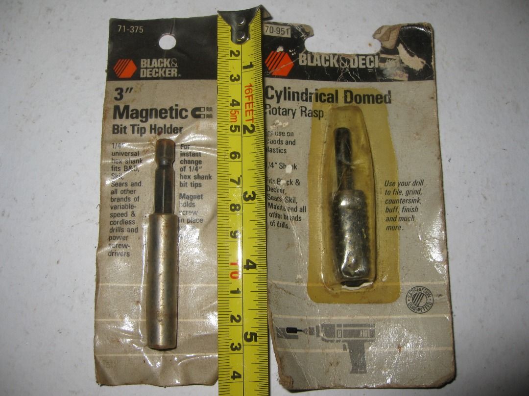 Black & Decker Rotary Rasp & Magnetic Bit Tip Holder (Category: Home Improvement Tools & Accessories) located in Baguio. Submitted by mrbrunno (Listing ID 1438906041, Image 2). Description: Black & Decker Rotary Rasp & Magnetic Bit Tip Holder Cylindrical Domed Rotary Rasp Magnetic Bit Holder Both purchased in US over 30 years ago, just found them on bottom of one of my tool chest & no longer need. Selling as pair.