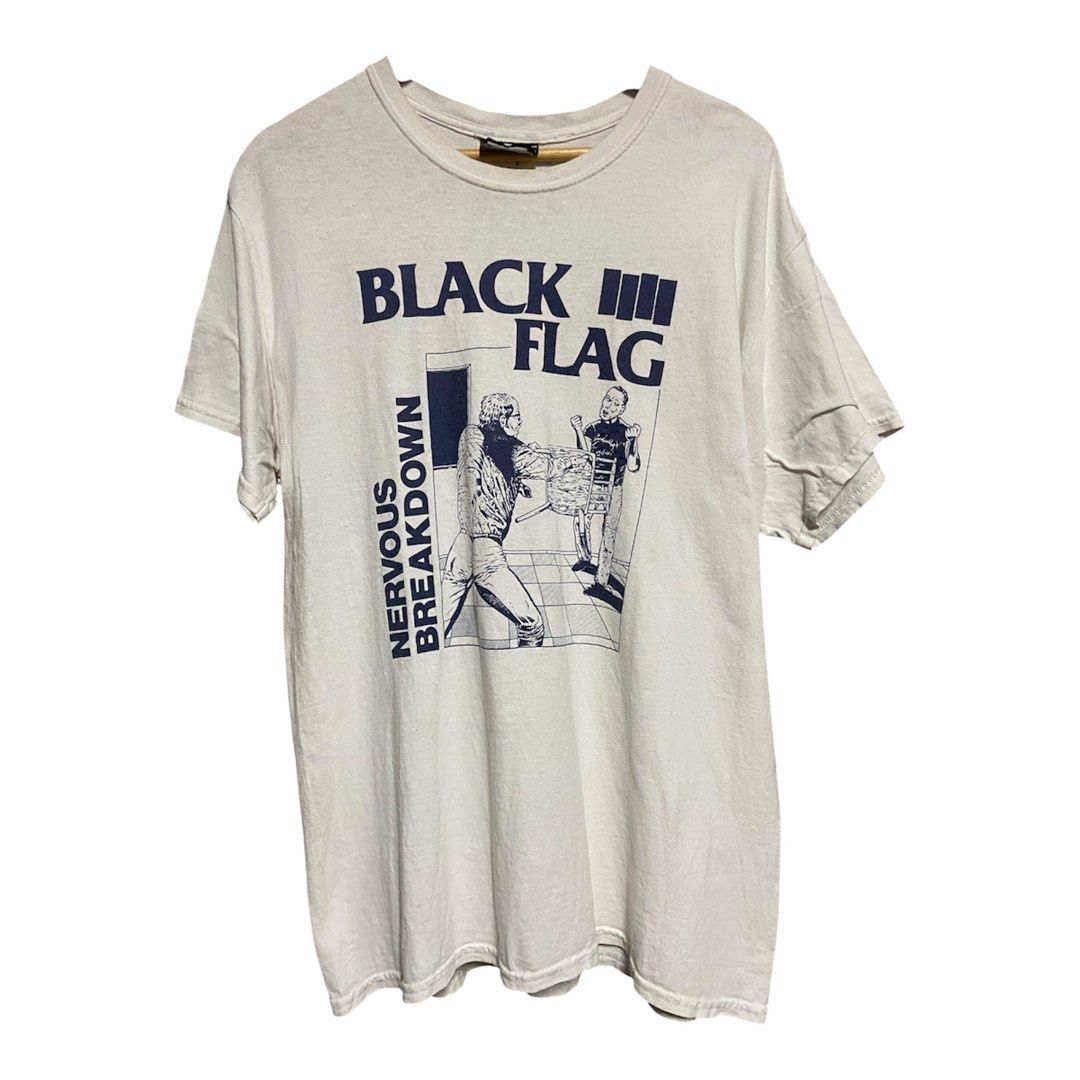 Black Flag Nervous Breakdown T-shirt (Category: Tshirts & Polo Shirts ) located in Binan City. Submitted by doze16 (Listing ID 1439038888, Image 1). Description: - Vintage Black Flag "Nervous Breakdown" t-shirt - Size: L (21x29 inches) - Graphic: Blue print on white fabric - Tag: S.S. Merchandising, Lawndale, CA.