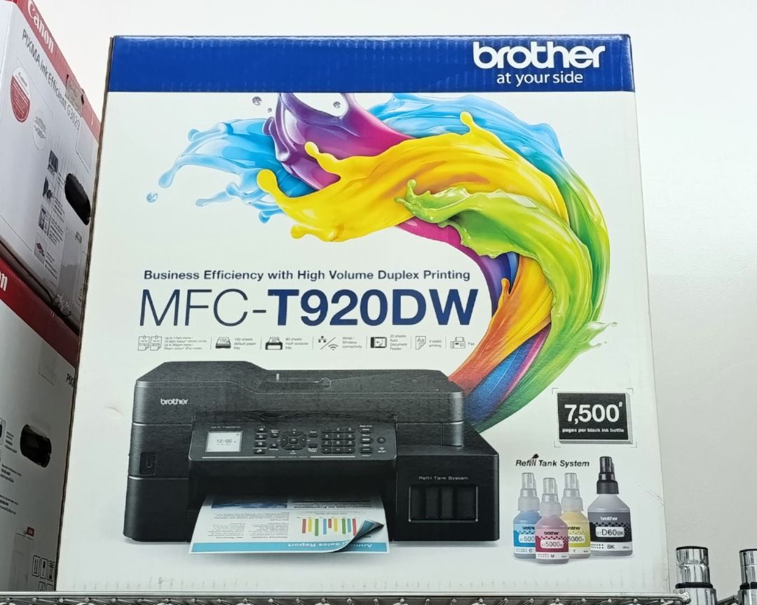 Brother DCP-T920DW Wireless Ink Tank Printer | Duplex & ADF (Category: Printers, Scanners & Copiers) located in Caloocan City. Submitted by metro_speed (Listing ID 1438925312, Image 2). Description: Selling Brother DCP-T920DW All-in-One Ink Tank Printer — premium business-ready printer with wireless connectivity, automatic duplex printing, and ADF for efficient workflow. ✔ Print, Scan, Copy ✔ Wireless / WiFi Printing ✔ Automatic Duplex Printing ✔