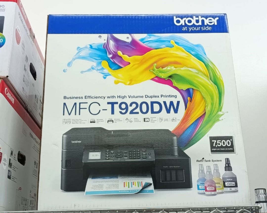 Brother DCP-T920DW Wireless Ink Tank Printer | Duplex & ADF (Category: Printers, Scanners & Copiers) located in Caloocan City. Submitted by metro_speed (Listing ID 1438925312, Image 3). Description: Selling Brother DCP-T920DW All-in-One Ink Tank Printer — premium business-ready printer with wireless connectivity, automatic duplex printing, and ADF for efficient workflow. ✔ Print, Scan, Copy ✔ Wireless / WiFi Printing ✔ Automatic Duplex Printing ✔