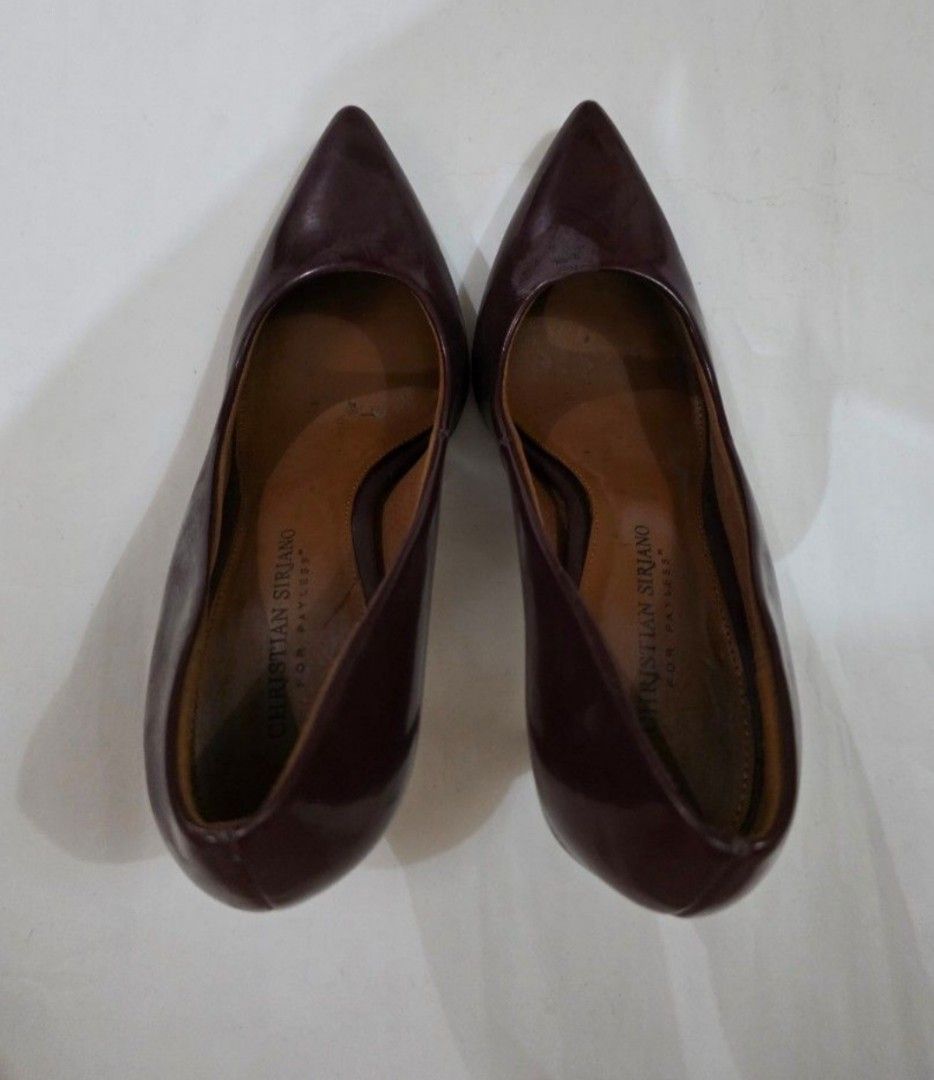 Christian Siriano Pointed Heels (Category: Heels) located in Naga. Submitted by wishiwushuu.1 (Listing ID 1439012830, Image 2). Description: - Christian Siriano heels - Rich burgundy color - Pointed toe design - Classic stiletto heel - Size 8.5 - Suitable for various occasions.