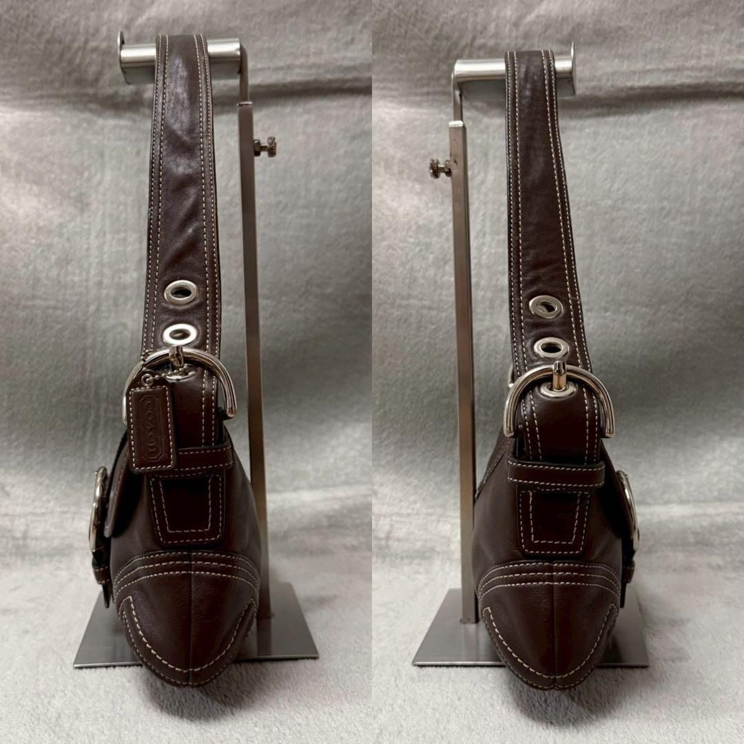COACH Soho Leather One Shoulder Bag Dark Brown Y2K Vintage