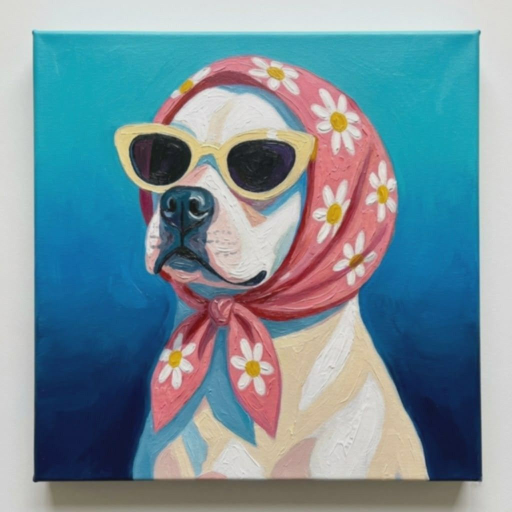 Customized Pet portrait (Category: Art & Prints) located in Malabon City. Submitted by sharu.ariza (Listing ID 1439033868, Image 1). Description: Medium: Acrylic on wooden framed canvas, varnished. Dimensions: 12"x12" (30cm x 30cm) With Certificate of Authenticity.