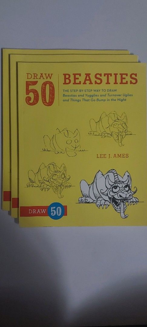 Draw 50 Books by Lee J. Ames (Category: Children's Books) located in Manila. Submitted by lueeariann47733 (Listing ID 1438927674, Image 3). Description: Collection of Draw 50 books by Lee J. Ames. Includes "Draw 50 Magical Creatures", "Draw 50 Baby Animals", "Draw 50 Beasties", and "Draw the Draw 50 Way". Each book features step-by-step instructions for drawing various subjects. Perfect for aspiring artists or those looking to improve their drawi