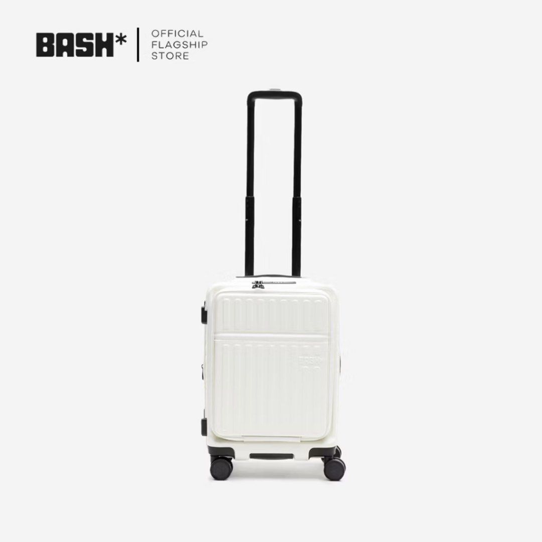FOR RENT: BASH Carry-On Luggage in Bone (White) (Category: Luggage) located in Quezon City. Submitted by aj.mnl (Listing ID 1437905990, Image 1). Description: ‼️ AVAILABLE colors for carry-on: - bone (white) - oak (brown) ✨ Features: - front opening - expandable - padded laptop compartment - rear cup holder - 360° wheels 🧳 Specifications: Height: 54cm (21.26”) Width: 38cm (14.96”) Depth: 26cm (10.24”) Weight: 3.5kg Capacity: 53L - 65L / 11 kg - 