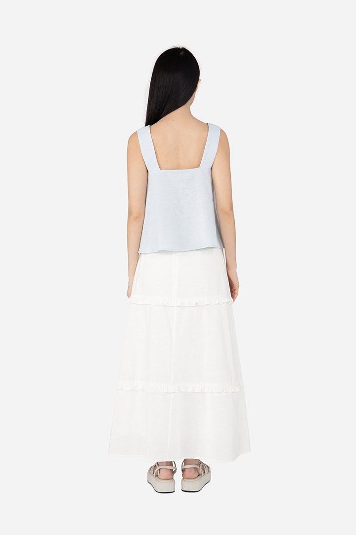 FTO Quileen Top (Sky) (Category: Sleeveless) located in Singapore. Submitted by xellehcor (Listing ID 1439048963, Image 3). Description: Worn twice. In good condition. No trades..