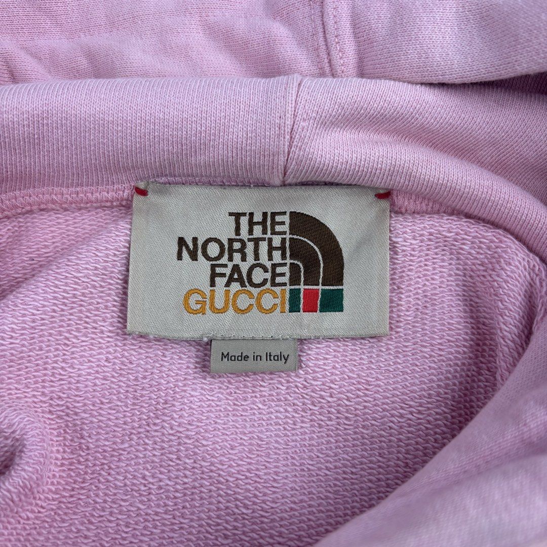 Gucci - The North Face - Hoodie Jacket (Category: Luxury Apparel) located in Bacolod City. Submitted by cast.archives (Listing ID 1438914859, Image 3). Description: Gucci - The North Face - Hoodie Jacket Size: Xs fits Medium Condition: Good Flaw: Dirt (need wash) Width: 24" Length: 26".